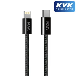 Rova KB218 PD20W Braided C+L  1M Şarj Kablosu