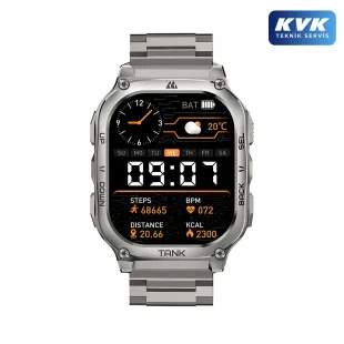 Kospet Tank M3 Smart Watch & Metal Kordon - Gri - KVK Teknik Servis Garantili