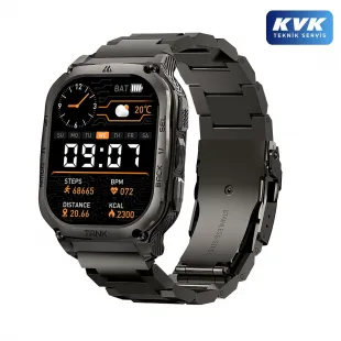 Kospet Tank M3 Smart Watch & Metal Kordon - Siyah - KVK Teknik Servis Garantili