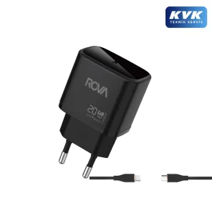 Rova SB122L Type-C Hızlı Şarj Başlığı Lighting Şarj Kablo 20W