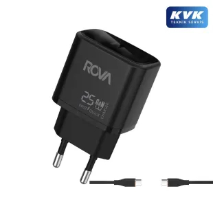 Rova SB123T Type-C Hızlı Şarj Başlığı Şarj Kablo 25W